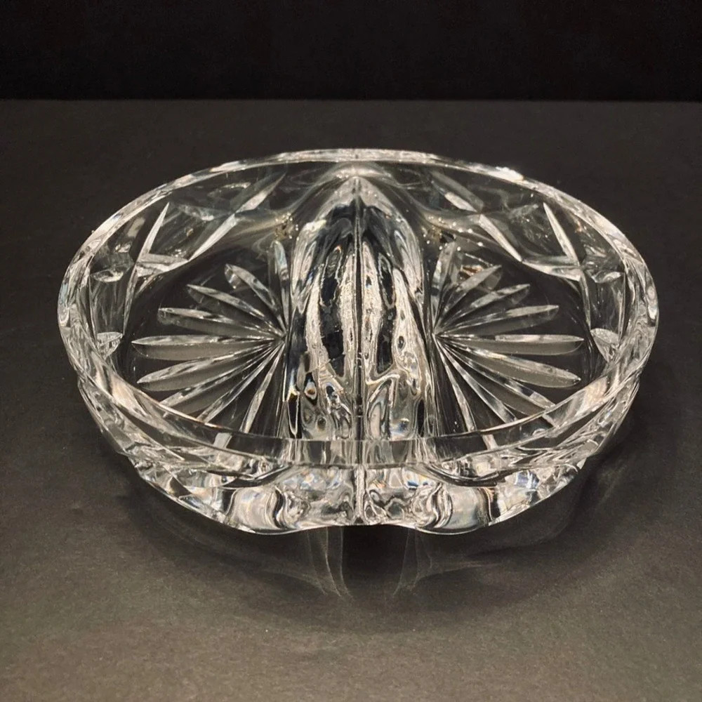 Cut Crystal Divided Bowl Heavy Candy 6
